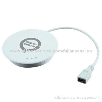 Qi Standard Wireless Phone Charger, 5V, 1,500mA Input, 70mm Diameter